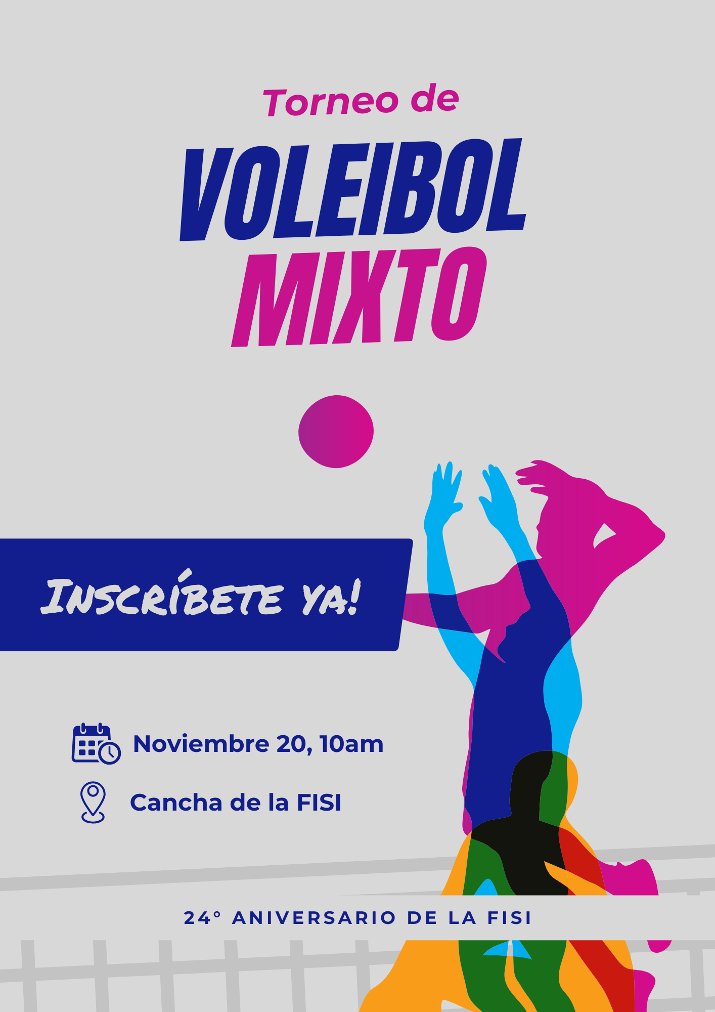 Flyer Voley mixto aniversario