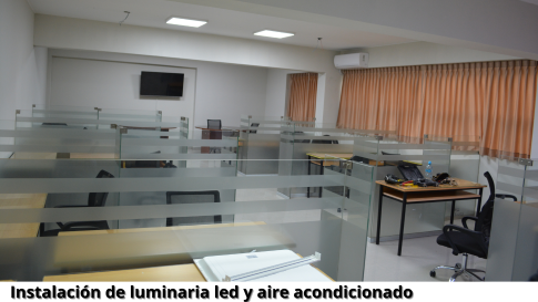 Instalación de luminaria led y aire acondicionado